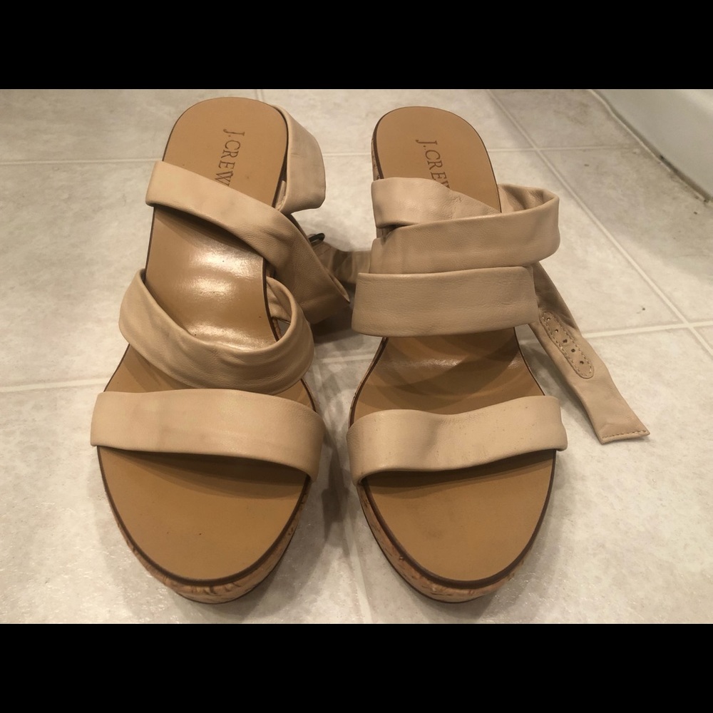 J Crew size 9 tan wedges